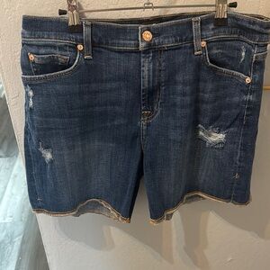 Distressed Denim Shorts